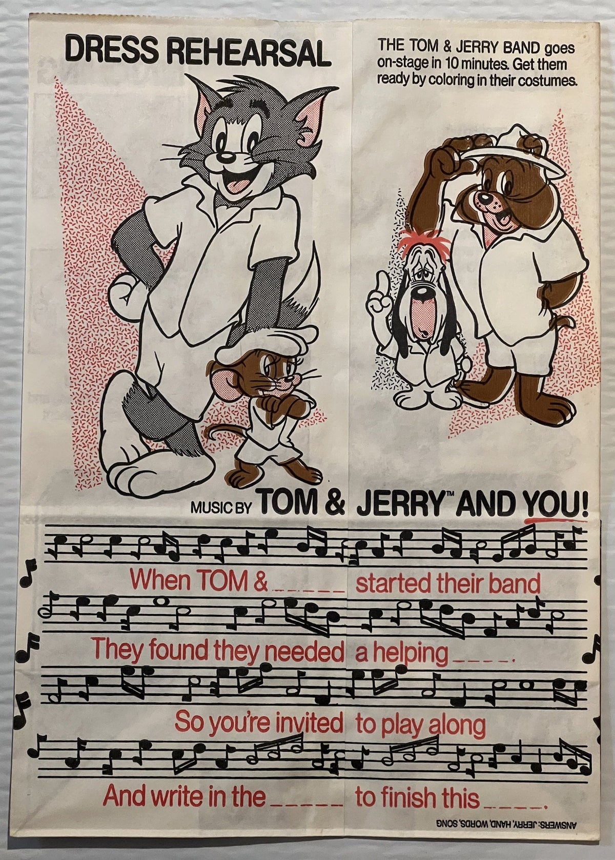 Vintage 1989 Tom & Jerry McDonald’s Happy Meal Bag 🎵💖 Droopy & Spike