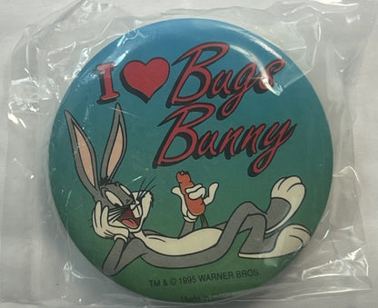 Vintage 1995 Looney Tunes Pin 📌 I Love Bugs, Unopened in Package!