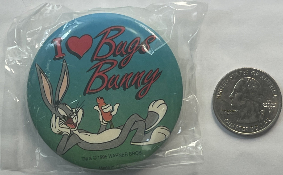 Vintage 1995 Looney Tunes Pin 📌 I Love Bugs, Unopened in Package!