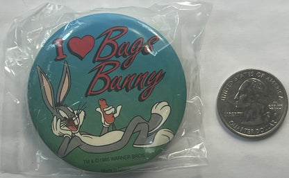 Vintage 1995 Looney Tunes Pin 📌 I Love Bugs, Unopened in Package!