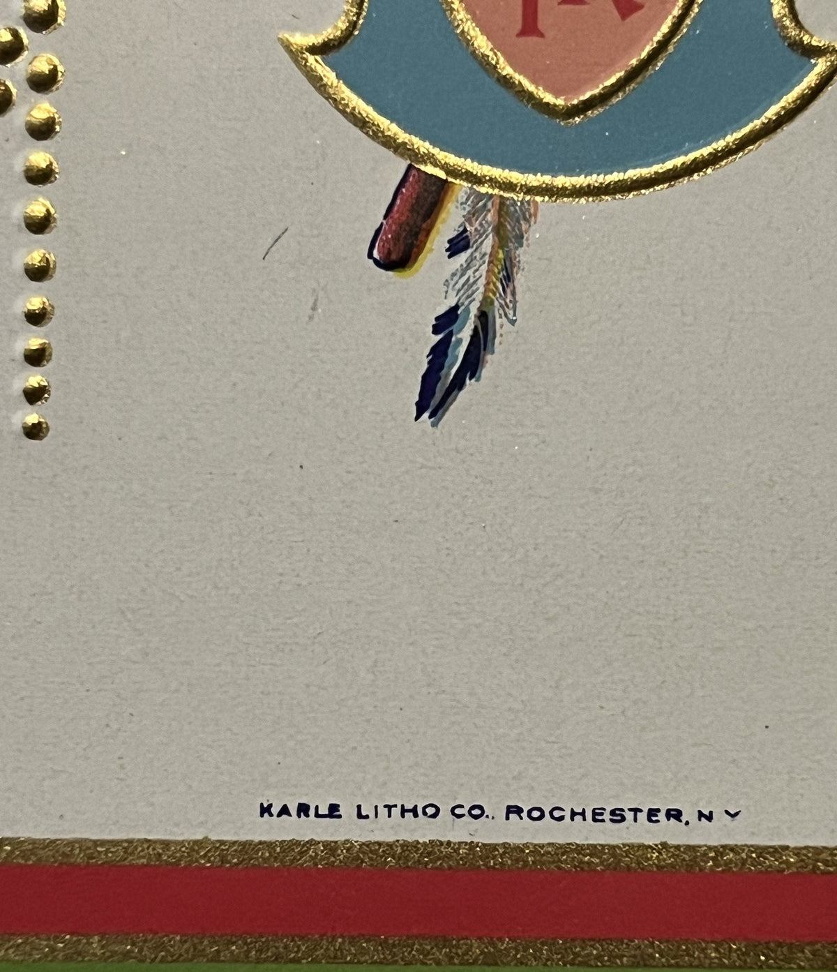 Antique OG-NA Brand Tomatoes Label 🪶 Fabius NY Native American Chief Gold Embossed Can Label