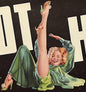 Vintage 1940s Foot High Melons Crate Label 🍈 — F. H. Hogue Co., Firebaugh CA & Yuma AZ — Risqué Pinup