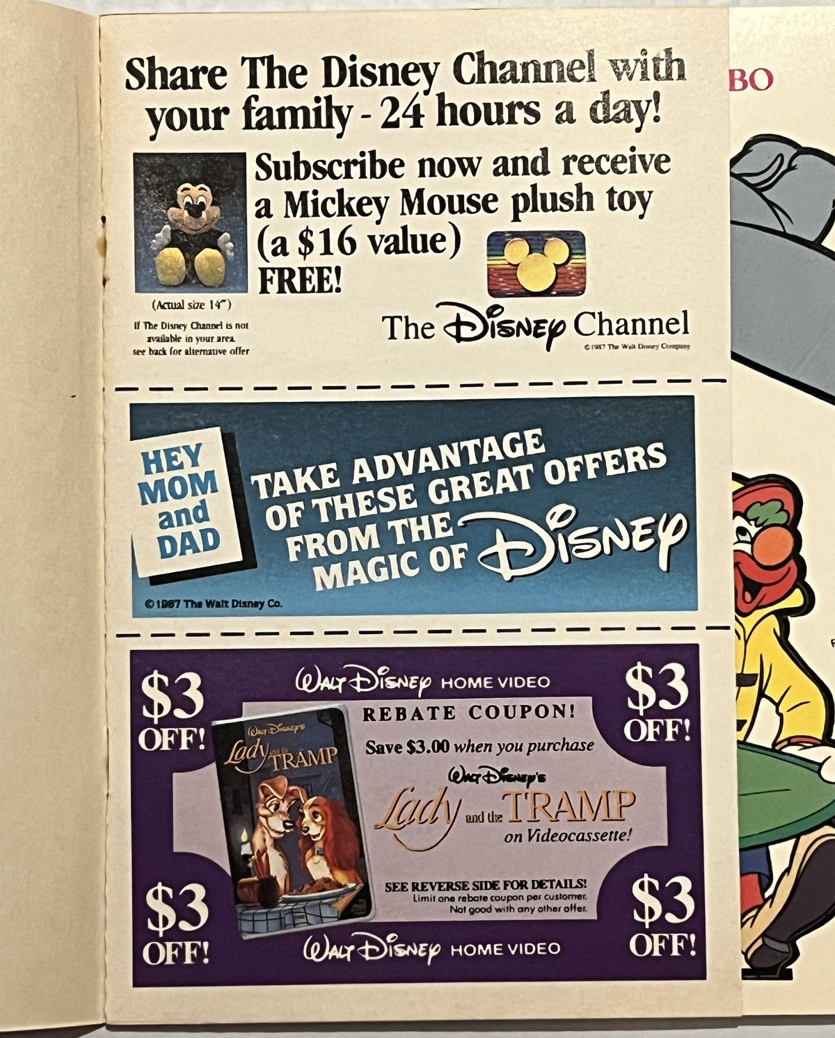 Vintage 1987 Disney Dumbo Press‑Out Book 🎪 McDonald’s NOS 8x8 VHS Era