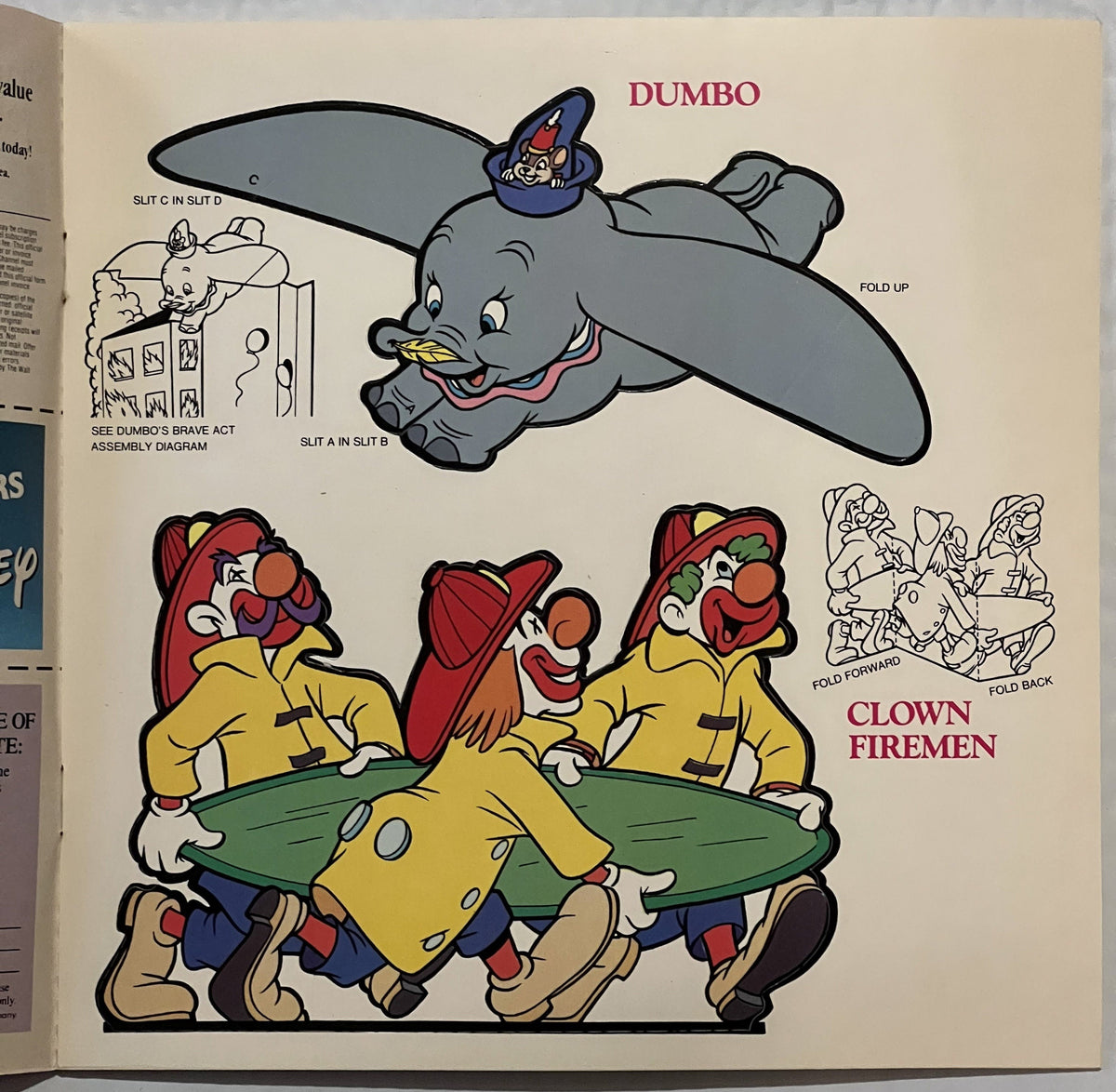Vintage 1987 Disney Dumbo Press‑Out Book 🎪 McDonald’s NOS 8x8 VHS Era