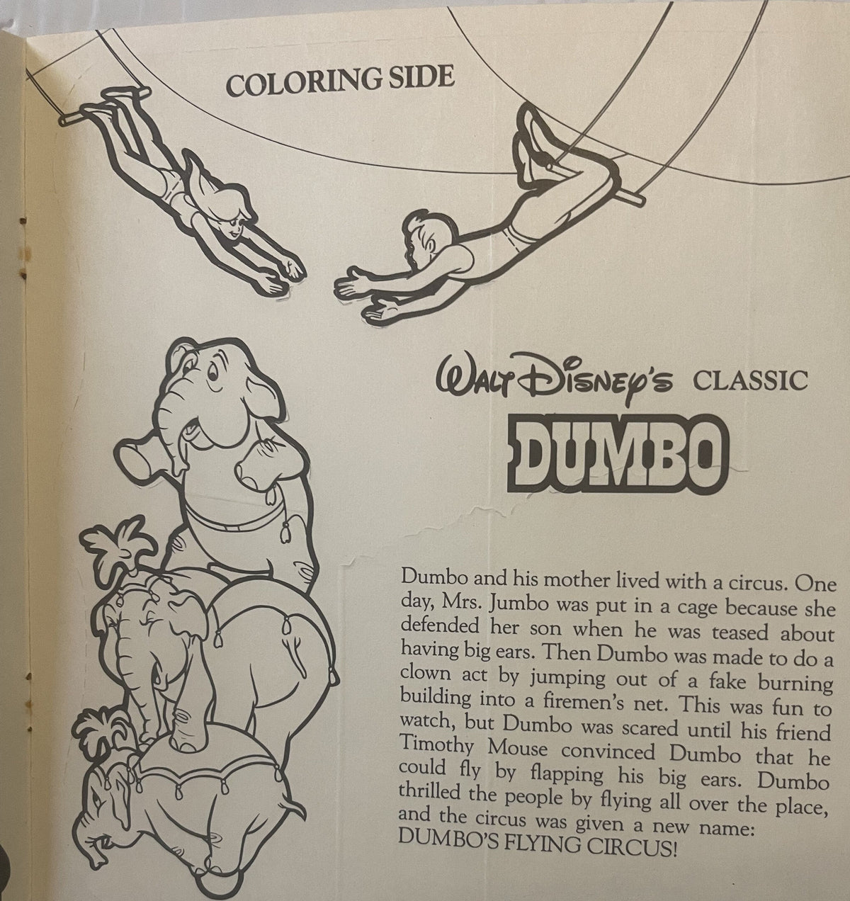 Vintage 1987 Disney Dumbo Press‑Out Book 🎪 McDonald’s NOS 8x8 VHS Era