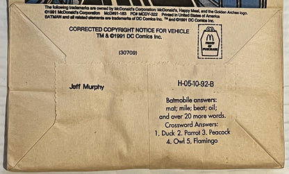 Vintage 1991 McDonald’s Happy Meal Batman Bag – NOS DC Comics Advertising 🦇