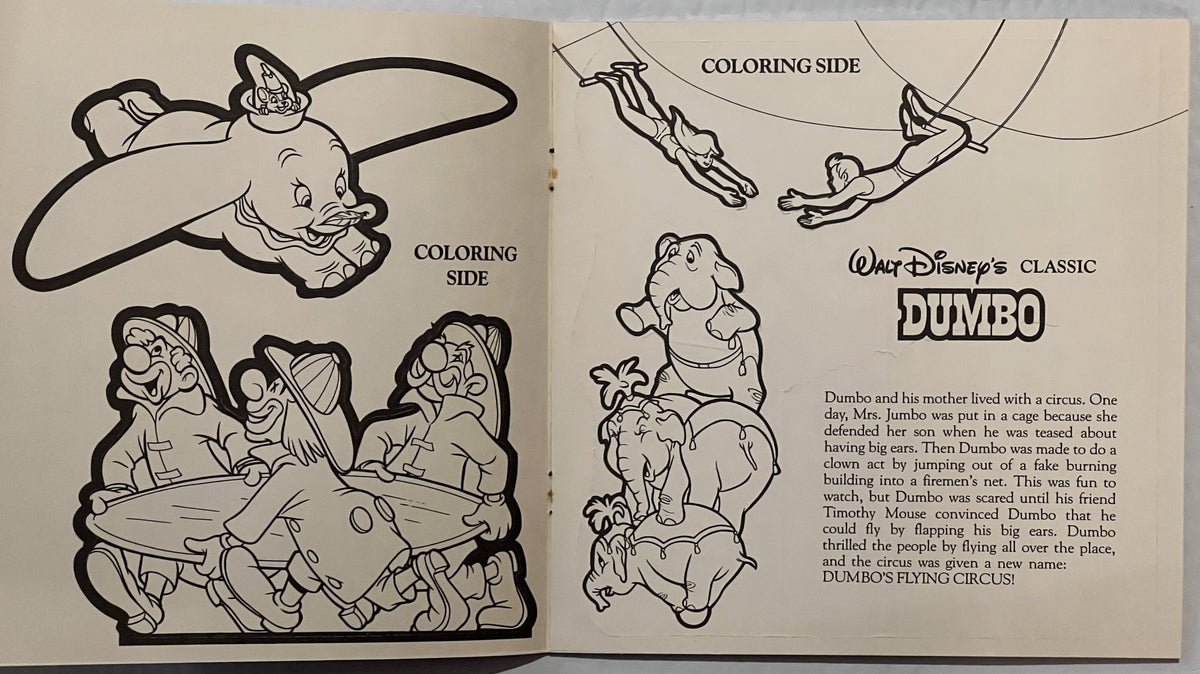 Vintage 1987 Disney Dumbo Press‑Out Book 🎪 McDonald’s NOS 8x8 VHS Era