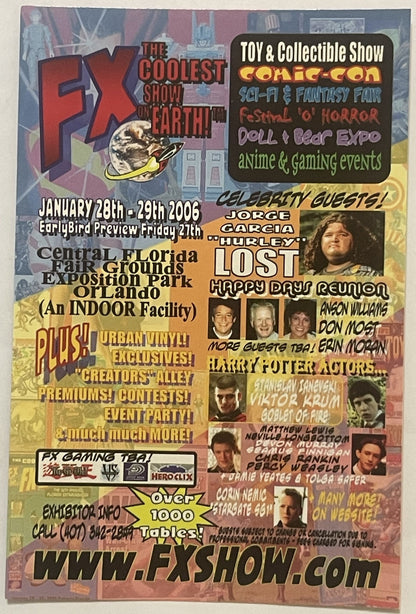 Retro 2006 Festival of Horror 🃏 Comic Con, Anime, Huge Extravaganza Show Card!