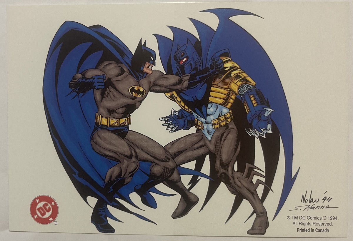 Vintage 1990s Batman vs Batman DC Comics Postcard | Graham Nolan Art