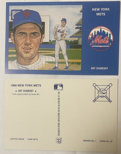Vintage 1980s Limited Edition Only 5000 Ever! 1969 Art Shamsky NY Mets Postcard 🃏