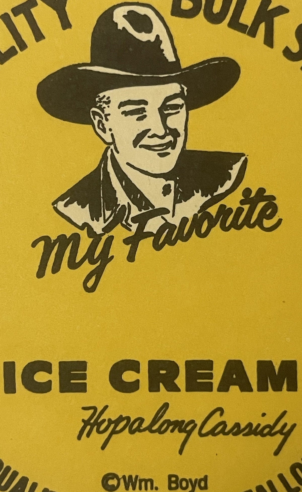 Vintage 1950s Hopalong Cassidy Ice Cream Sign 🍨 O’Fallon IL Dairy NOS