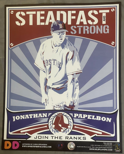 Vintage MLB, Boston Red Sox ⚾ Dunkin' Poster, Steadfast and Strong, Jonathan Papelbon!