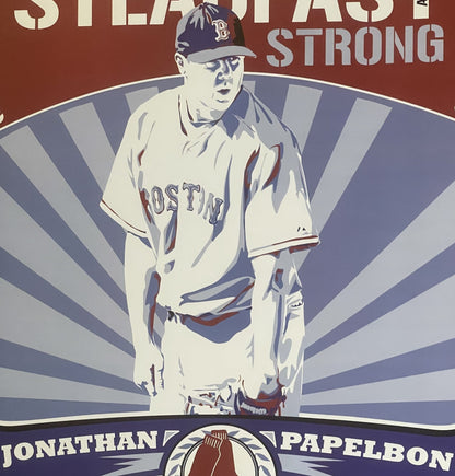 Vintage MLB, Boston Red Sox ⚾ Dunkin' Poster, Steadfast and Strong, Jonathan Papelbon!