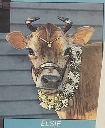 Vintage Elsie and Beauregard Borden Cow Postcard 🃏 RIP to Another USA Icon!
