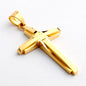 Gold Cross Mens Necklace Black 3 Layer Bars Boys Waterproof Stainless Steel Wheat Chain Catholic Crucifix Christ Orthodox Jesus