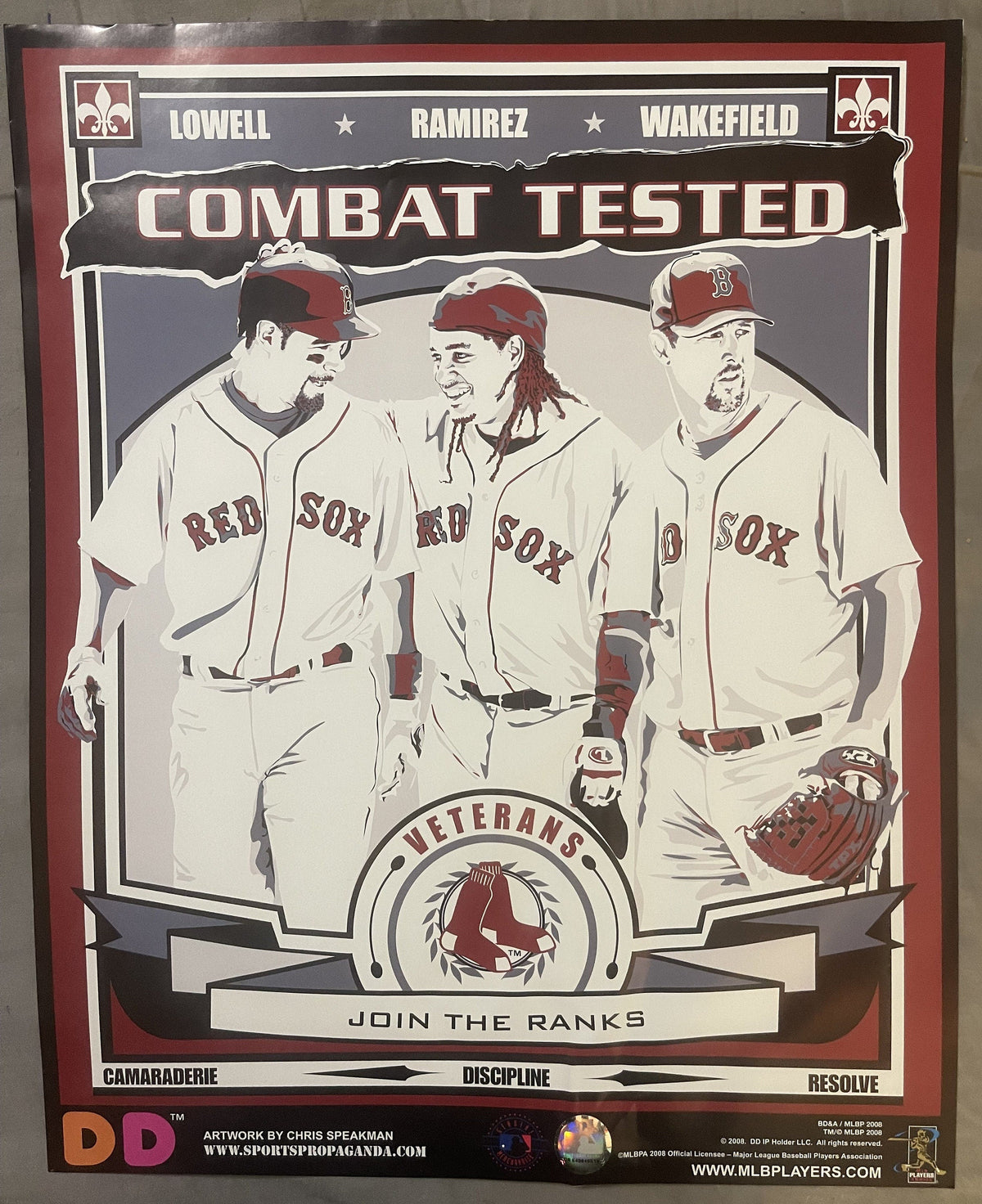 MLB, Boston Red Sox ⚾ Dunkin' Poster, Combat Tested, Lowell, Ramirez, Wakefield!