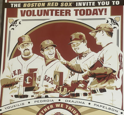 Vintage MLB, Boston Red Sox ⚾ Dunkin' Poster, Together We Triumph, Pedroia, Youkilis!