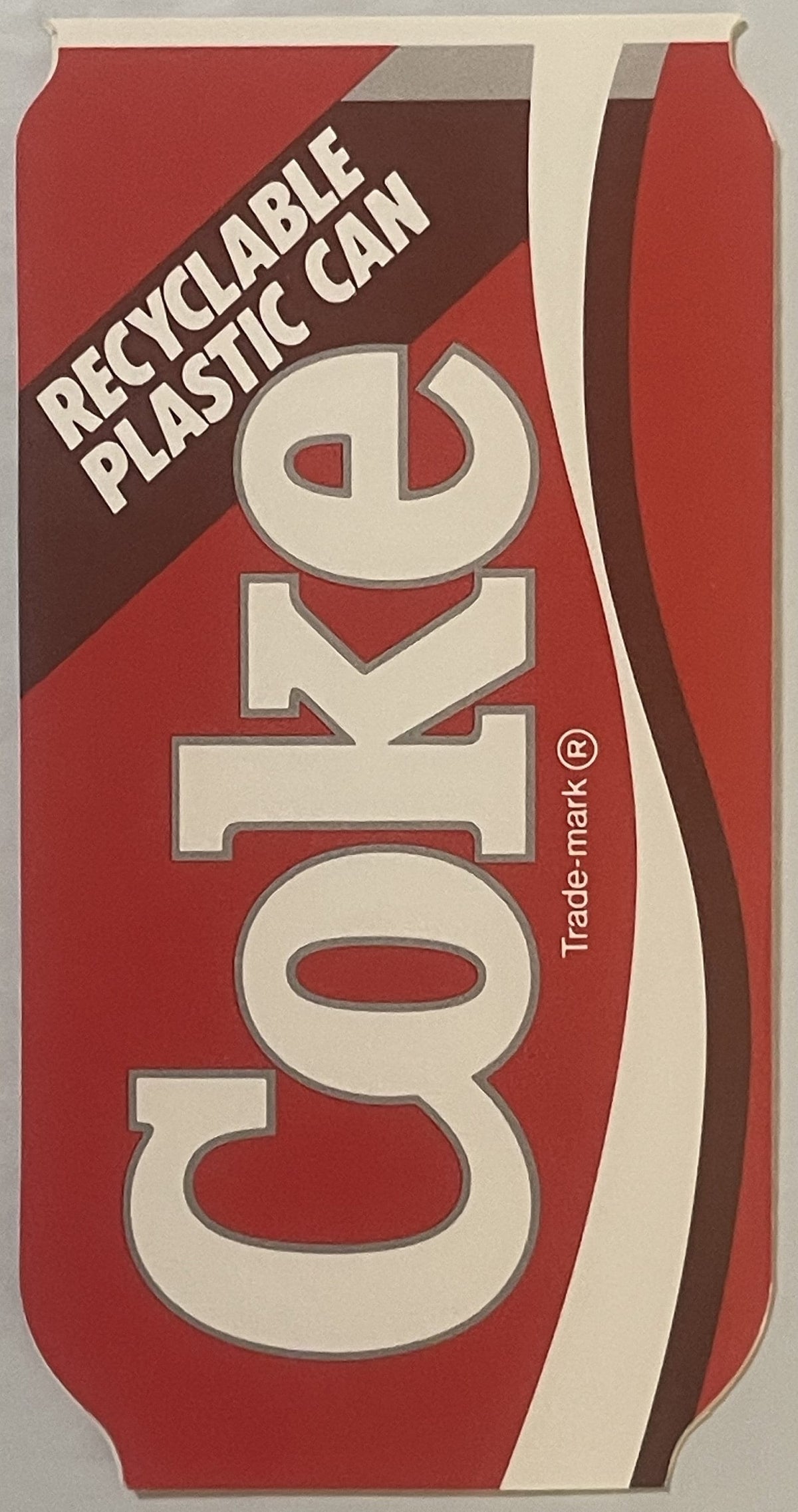 Vintage 1985 Coca Cola Recyclable Plastic Can Pamphlet Die Cut Brochure Failed Product Soda History 🥤