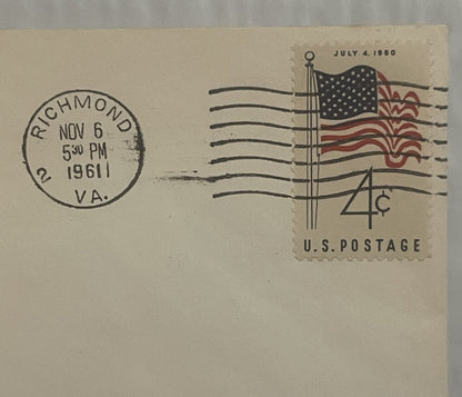 Vintage 1961 Civil War Centennial Series Dixie Embossed Stamped Envelope ✉️