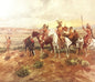 Vintage 1970s Charles M. Russell 🦬 Finding the Trail Art Print American Western Americana