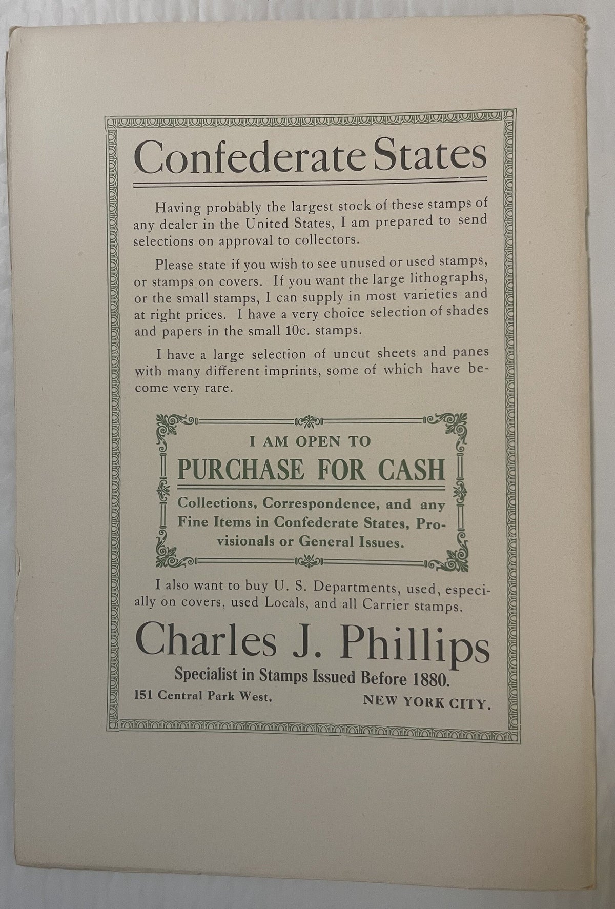 Antique 1924 The Southern Philatelist Vol I No 1 Confederate Stamps Postal History 📬