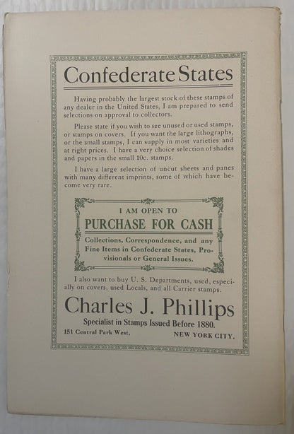Antique 1924 The Southern Philatelist Vol I No 1 Confederate Stamps Postal History 📬