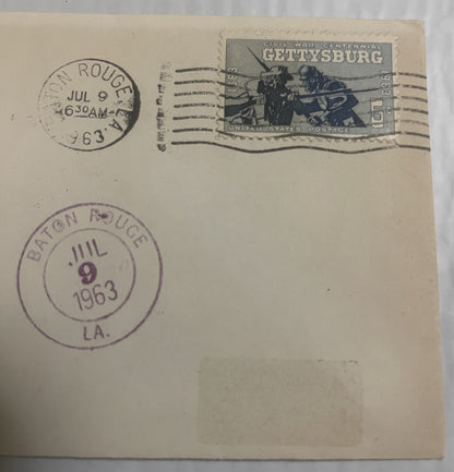 Vintage 1961 Civil War Centennial Series Dixie Embossed Stamped Envelope ✉️