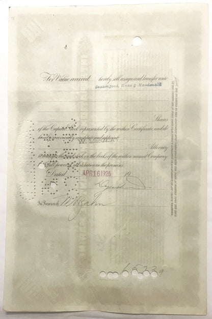 Antique 1910s 1920s Titanic International Mercantile Marine Stock Certificate Brown White Star Line 📜