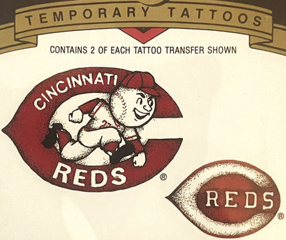 Vintage 1992 MLB Cincinatti Reds Temporary Tattoos ✨ Mr. Red Fan Memorabilia!