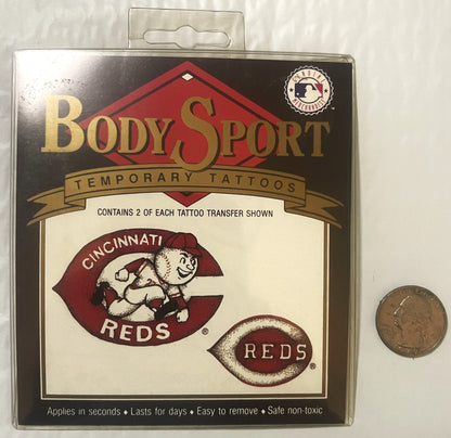 Vintage 1992 MLB Cincinatti Reds Temporary Tattoos ✨ Mr. Red Fan Memorabilia!