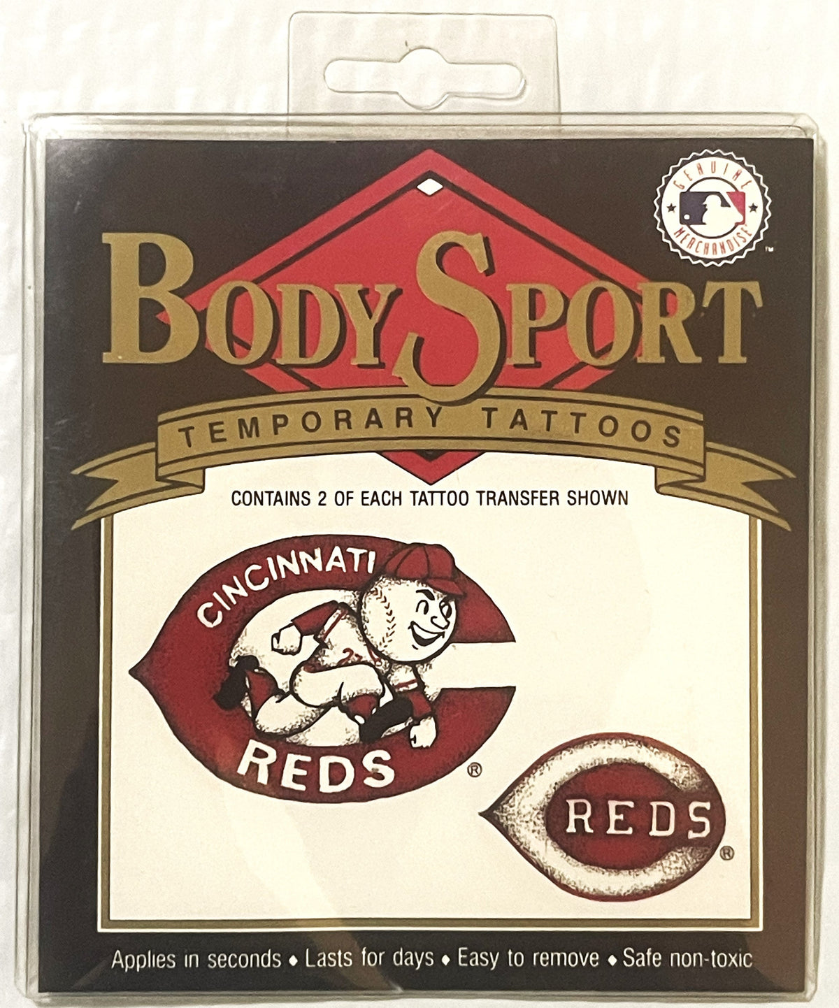 Vintage 1992 MLB Cincinatti Reds Temporary Tattoos ✨ Mr. Red Fan Memorabilia!