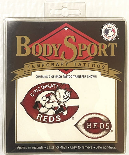 Vintage 1992 MLB Cincinatti Reds Temporary Tattoos ✨ Mr. Red Fan Memorabilia!