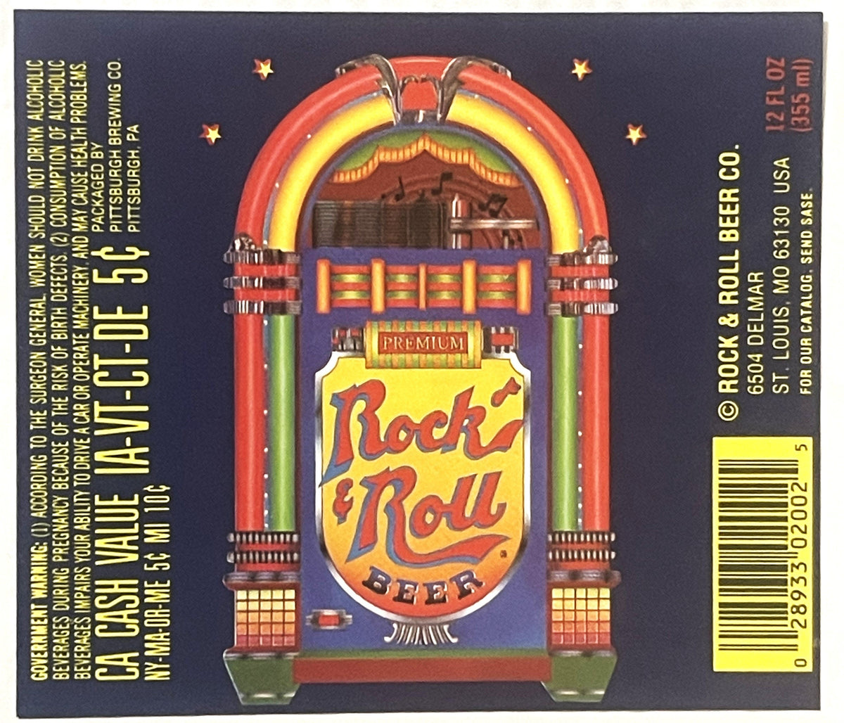 Vintage 1980s Rock and Roll Beer Label from St. Louis