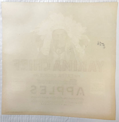 Vintage 1940s Yakima Chief Crate Label | Native American Washington Produce Art