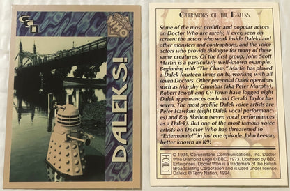 Vintage 1994 Doctor Who Daleks Foil Trading Cards — Cards 1–3 of 6 🛸
