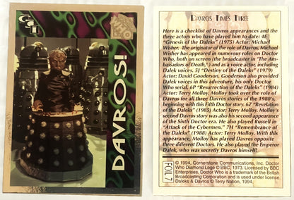 Vintage 1994 Doctor Who Daleks & Davros Foil Card Set 🧬 Cards 1-3 and 7