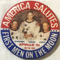 Vintage 1969 Apollo 11 Moon Landing Pinback Button 🚀 America Salutes First Men on the Moon
