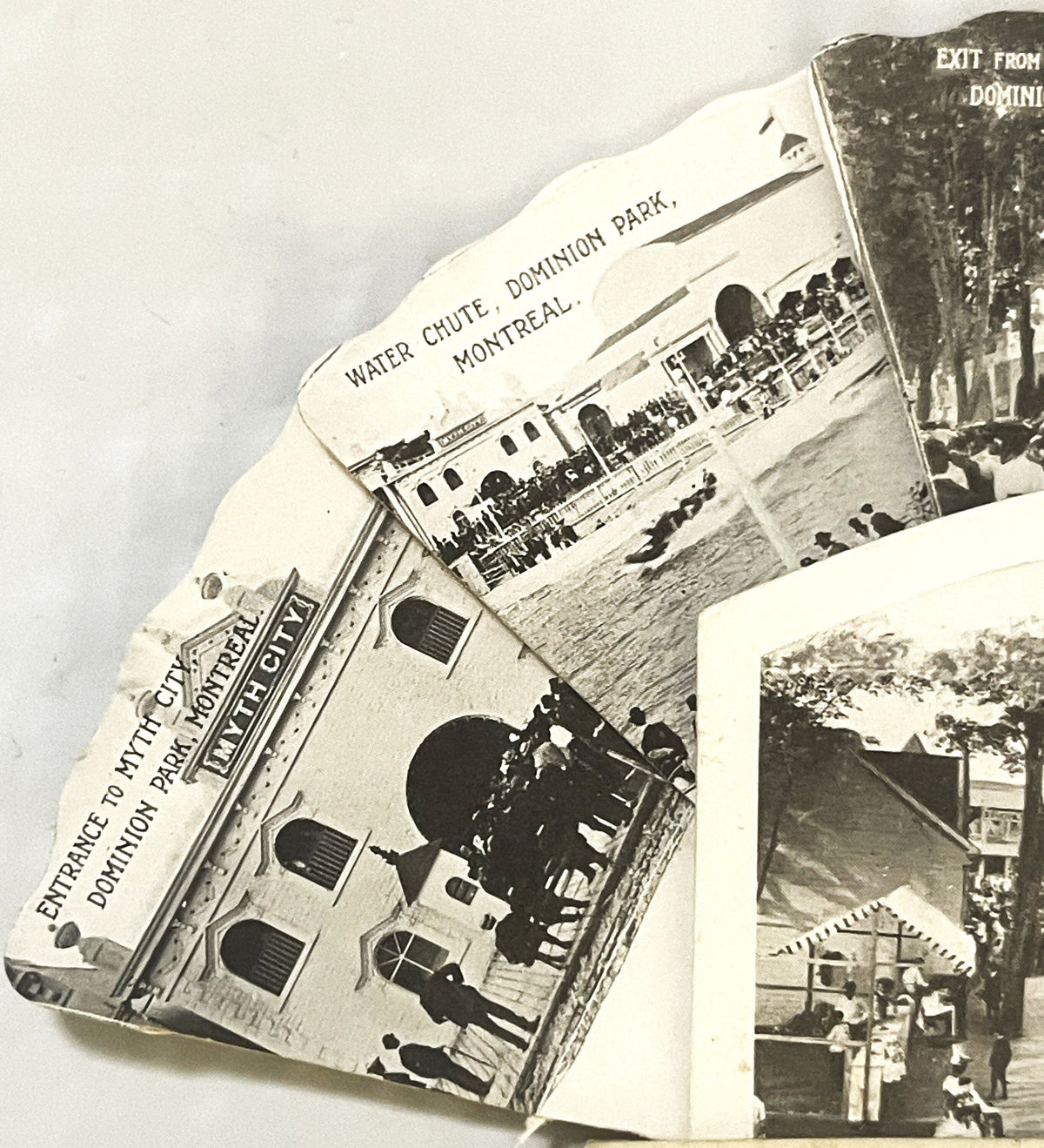 Rare Antique 1900s - 1910s Dominion Park Fan Postcard 🃏 Montreal, Quebec, Unique!