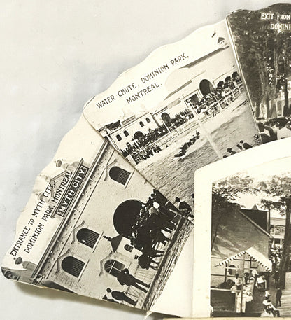 Rare Antique 1900s - 1910s Dominion Park Fan Postcard 🃏 Montreal, Quebec, Unique!