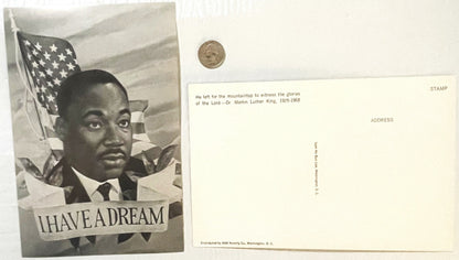 Vintage 1960s MLK Martin Luther King Memorial Postcard Large 9x6 NOS Sum Ho Bun Lee DC 🃏