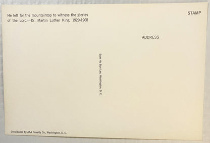 Vintage 1960s MLK Martin Luther King Memorial Postcard Large 9x6 NOS Sum Ho Bun Lee DC 🃏
