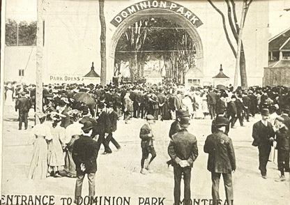 Rare Antique 1900s - 1910s Dominion Park Fan Postcard 🃏 Montreal, Quebec, Unique!