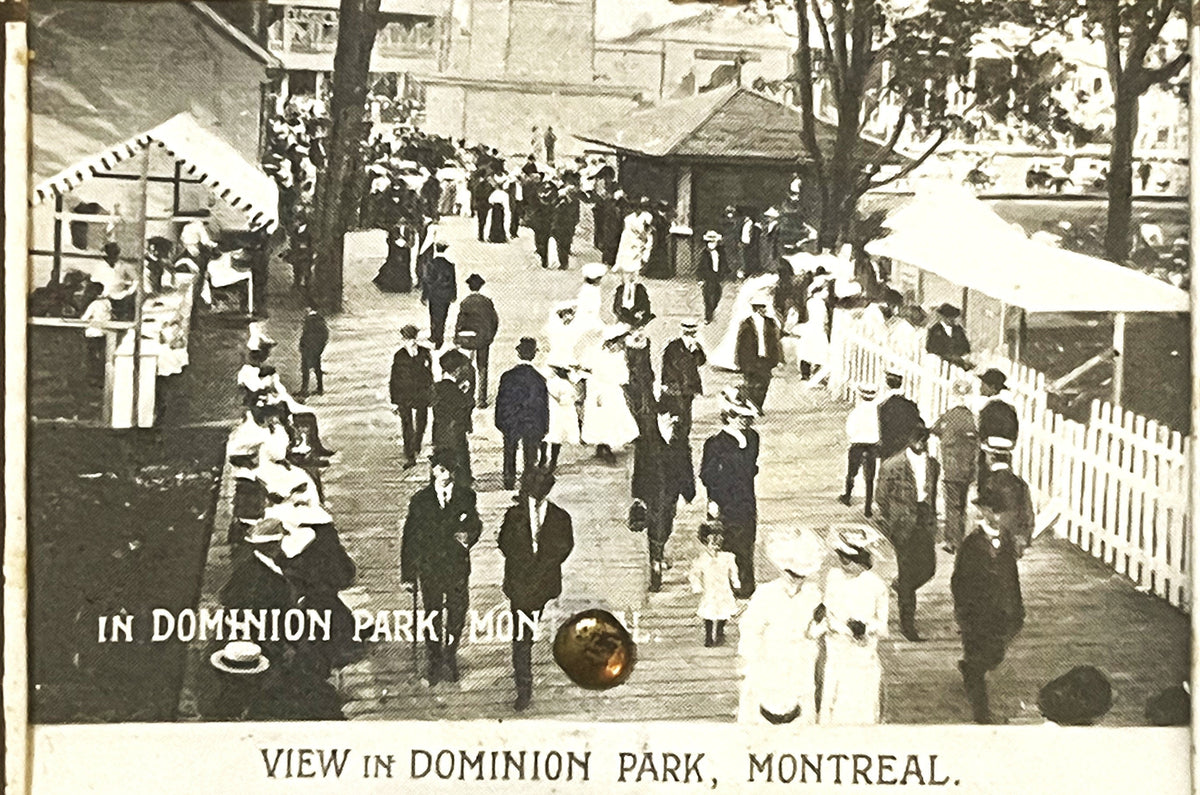 Rare Antique 1900s - 1910s Dominion Park Fan Postcard 🃏 Montreal, Quebec, Unique!