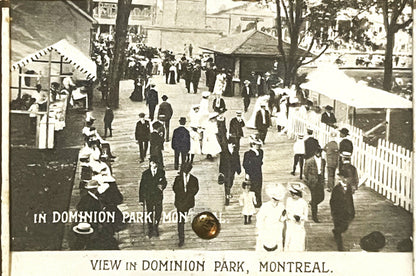 Rare Antique 1900s - 1910s Dominion Park Fan Postcard 🃏 Montreal, Quebec, Unique!