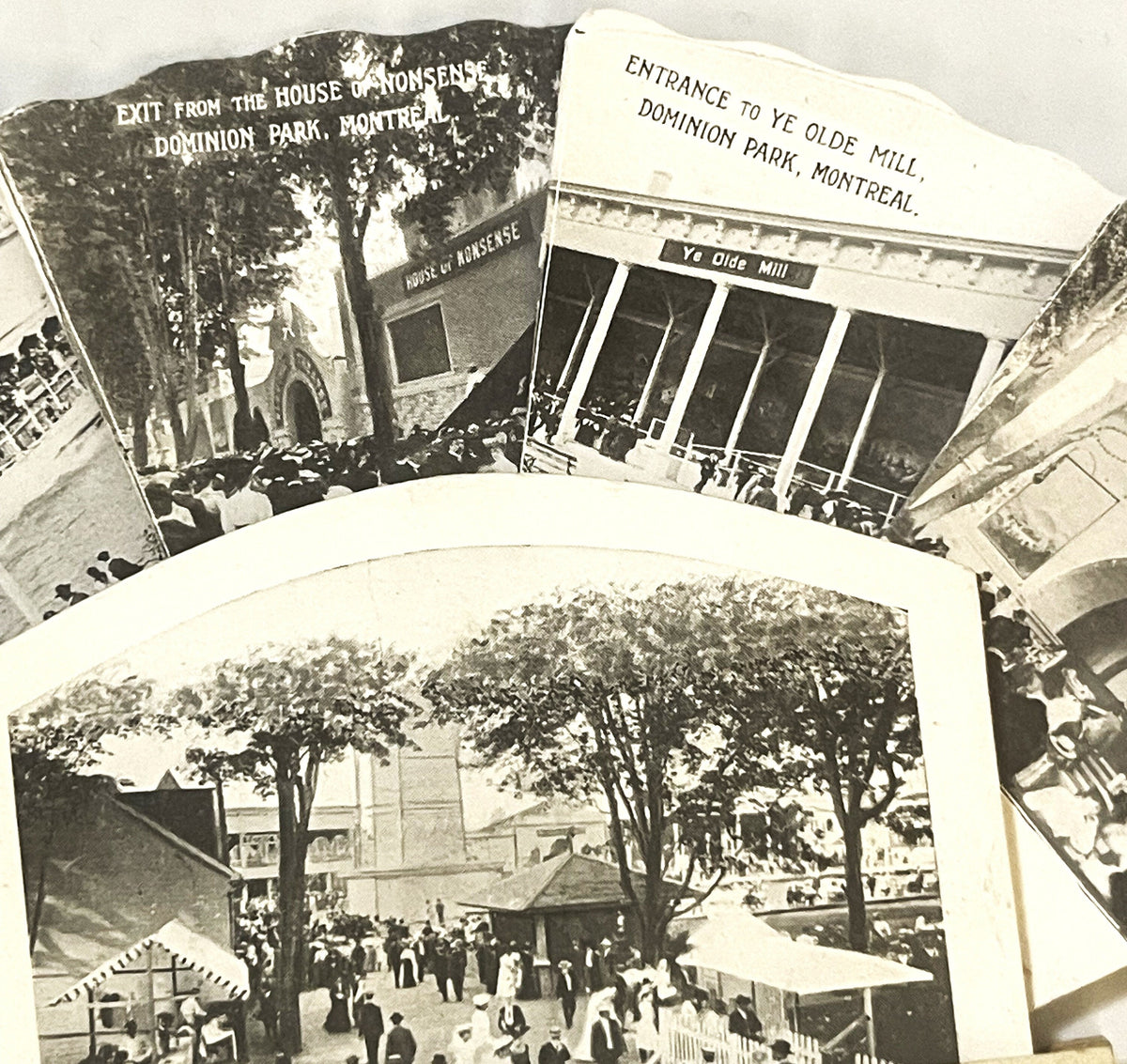 Rare Antique 1900s - 1910s Dominion Park Fan Postcard 🃏 Montreal, Quebec, Unique!