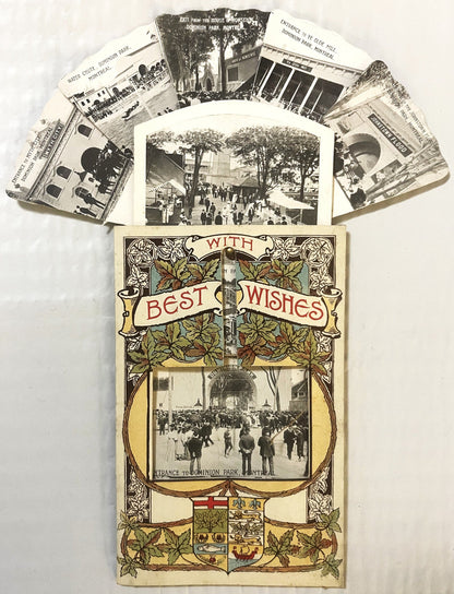 Rare Antique 1900s - 1910s Dominion Park Fan Postcard 🃏 Montreal, Quebec, Unique!