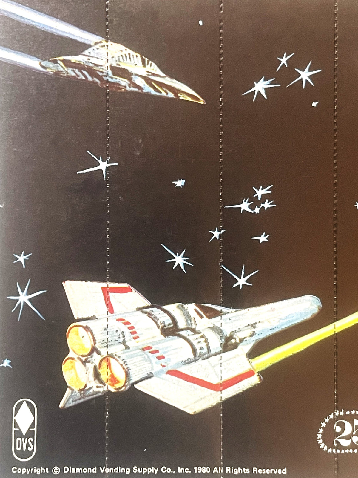 Vintage 1980 Galactic Battleships Vending Display Card - Diamond Vending Supply Co. Sci-Fi Header C-23 NOS Hong Kong 🃏