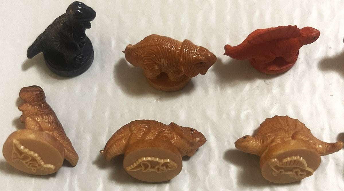 Vintage Dinosaur Rubber Vending Machine Stamps NOS Mini Skeleton Stamp Toy Prize Collectible Lot Token 🧸