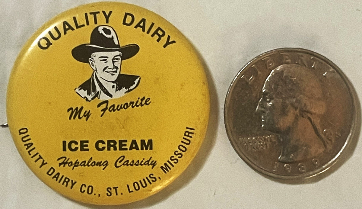 Vintage 1950 Hopalong Cassidy Ice Cream Pin 🎖 Quality Dairy St Louis NOS