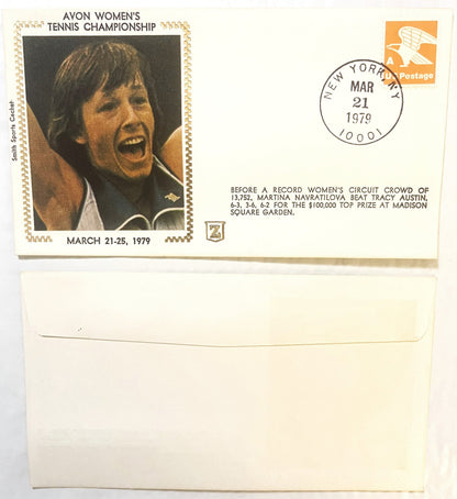 Vintage 1979 Martina Navratilova Embossed Stamped Envelope ✉️ Tennis Legend!